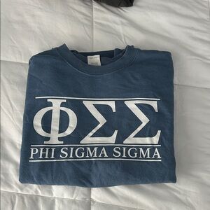 Hanes Blue Sweatshirt with White Greek Letters